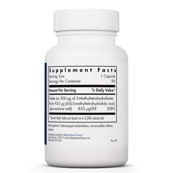 画像2: Allergy Research Group QuatreActiv Folate 4th Generation 5-MTHF 90 capsule x  2 Bottle (2)