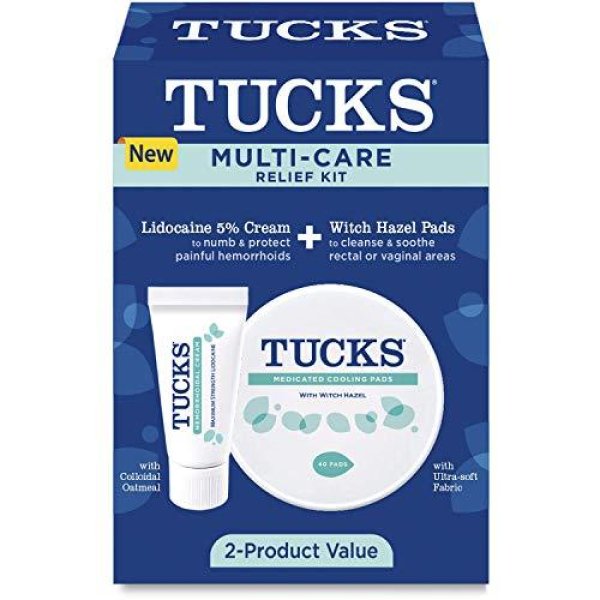 画像1: Tucks Multi-Care Relief Kit - 40Ct Witch Hazel Pads & 14g Lidocaine Cream (1)