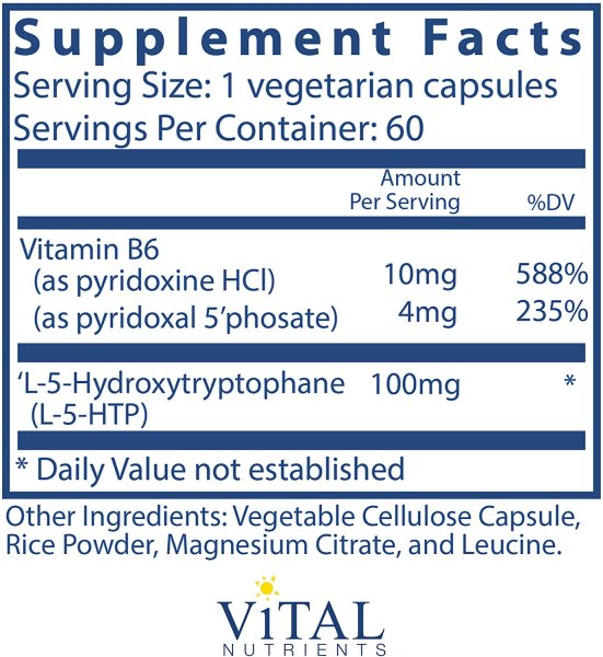 画像2: Vital Nutrients 5-HTP 100mg 60 Vegetarian Capsules (2)
