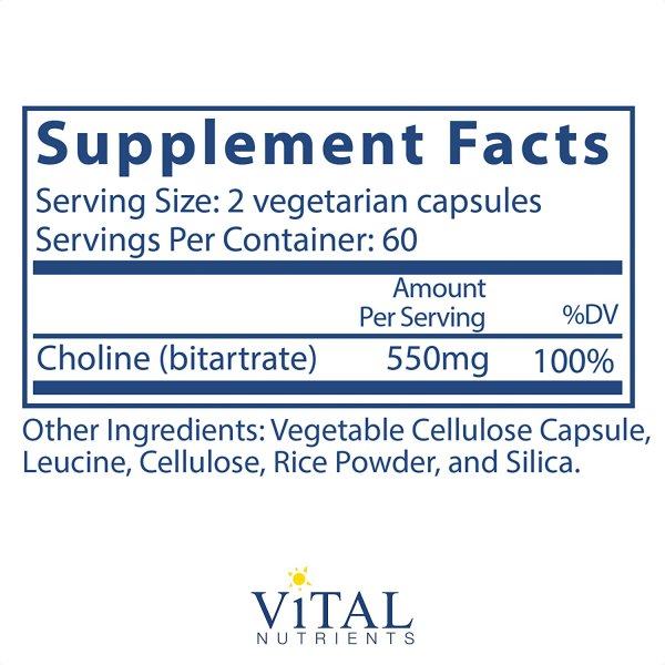 画像2: Vital Nutrients Choline 120 Vegetarian Capsules (2)