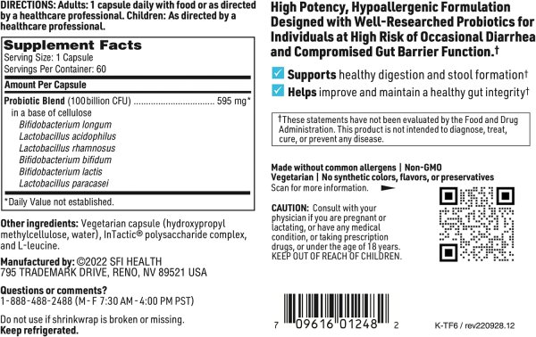 画像2: Klaire Labs Factor 6 THER-BIOTIC Leaky Gut 60 Capsules (2)