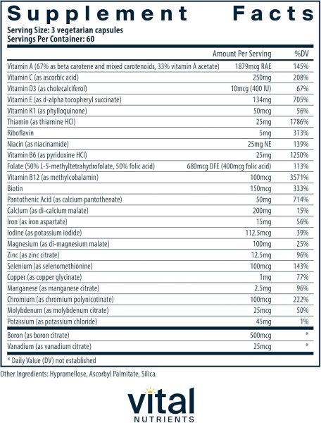 画像2: Vital Nutrients  PreNatal Multi-Nutrients 180 Vegetarian Capsules  (2)