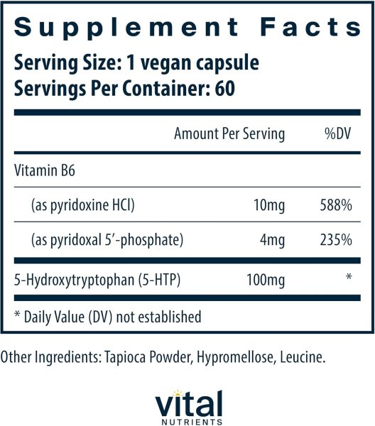 画像2: Vital Nutrients 5-HTP 100mg 60 Vegetarian Capsules (2)