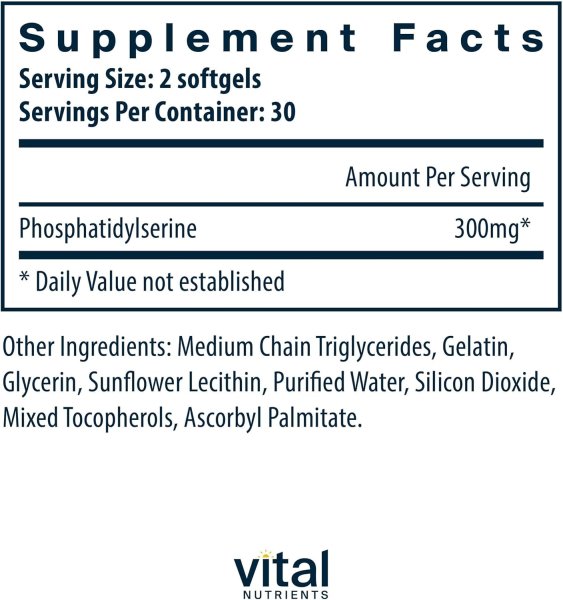 画像2: Vital Nutrients Phosphatidylserine150mg 60 Softgel Capsules (2)